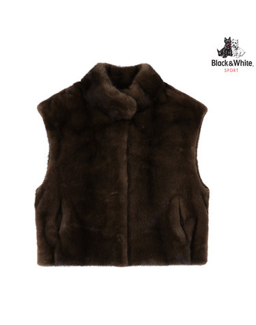 [블랙앤화이트] 여성 밍크 베스트 1034LXGL_BROWN