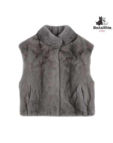 [블랙앤화이트] 여성 밍크 베스트 1034LXGL_GREY