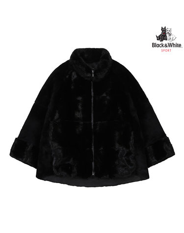 [블랙앤화이트] 여성 밍크 콤비 무스탕 1194LXGL_BLACK