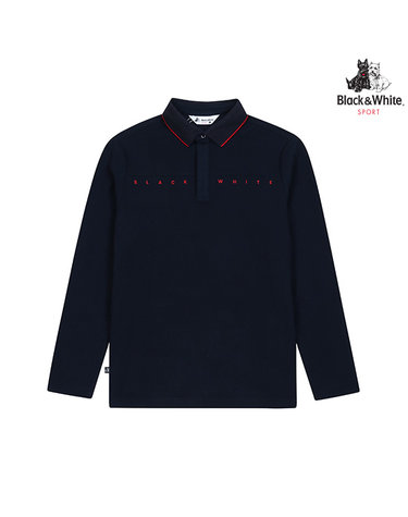 [블랙앤화이트] 남성 로고자수 포인트 티셔츠 9014GXSP_NAVY