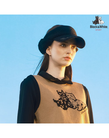 [블랙앤화이트] 여성 리본 포인트 부클 선바이저 8705LBAS_BLACK