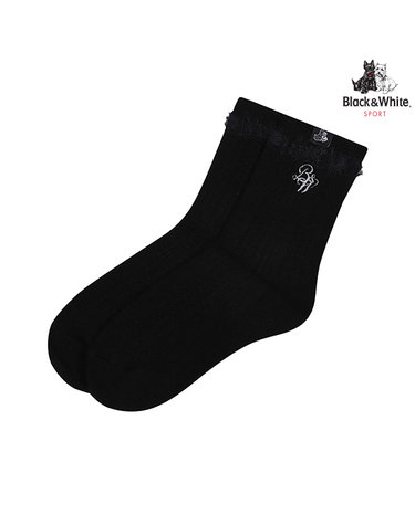[블랙앤화이트] 여성 부클포인트 울 중목 양말 8135LXSC_BLACK