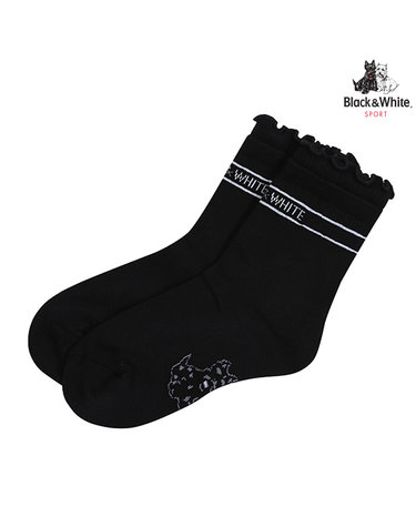 [블랙앤화이트] 여성 프릴포인트 중목 양말 8125LXSC_BLACK