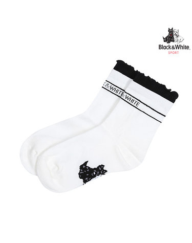 [블랙앤화이트] 여성 프릴포인트 중목 양말 8125LXSC_WHITE