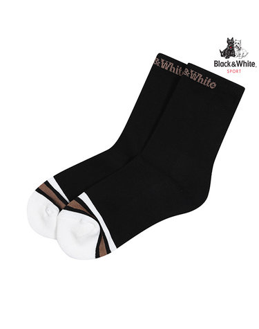 [블랙앤화이트] 남성 앞코 포인트 중목 양말 8125GXSC_BLACK