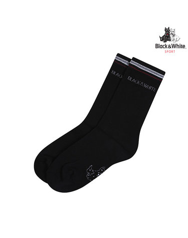 [블랙앤화이트] 남성 라인배색 중목 양말 8115GXSC_BLACK