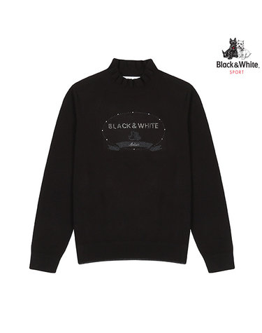 [블랙앤화이트] 여성 핫픽스 포인트 인타샤 스웨터 2605LBKA_BLACK