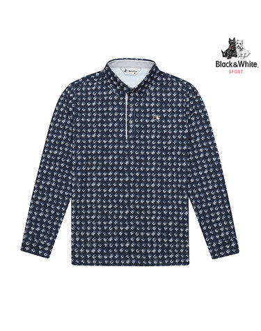[블랙앤화이트] 남성 로고플레이 프린트 티셔츠 9352GXPP_NAVY
