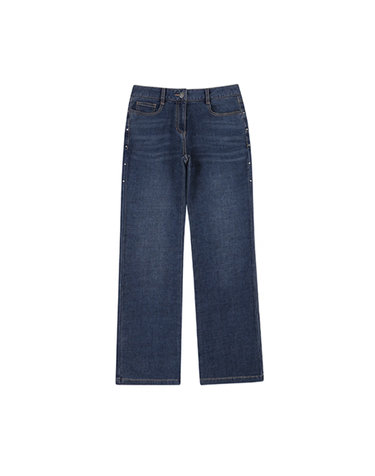 [블랙앤화이트] 여성 리벳 장식 부츠컷 데님 5405LBWD_NAVY