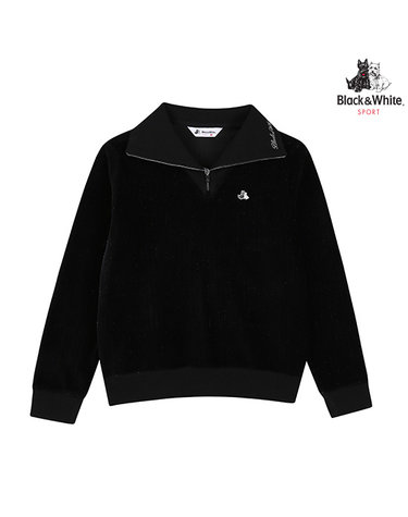 [블랙앤화이트] 여성 코듀로이 와이드 카라 셋업 티셔츠 9125LBST_BLACK