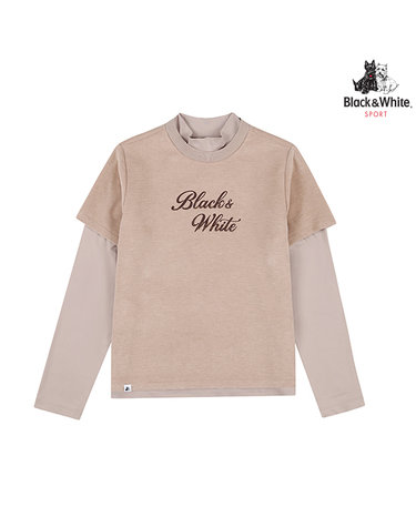[블랙앤화이트] 여성 반팔 레이어드 티셔츠 9225LBSR_BEIGE
