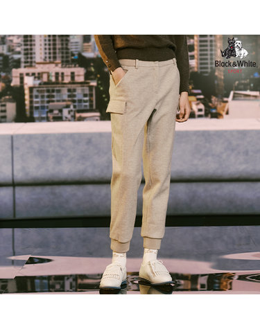 [블랙앤화이트] 여성 울터치 멜란지 조거팬츠 5095LBWP_BEIGE