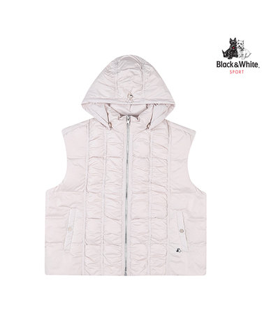 [블랙앤화이트] 여성 셔링 오버핏 다운 베스트 1035LBWP_IVORY