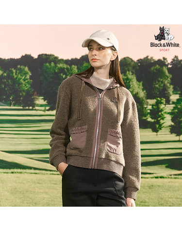 [블랙앤화이트] 여성 겨울 부클 후드 집업 6205LBSW_BROWN