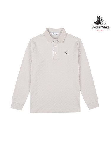 [블랙앤화이트] 남성 로고 하운드투스 프린트 티셔츠 9335GBJP_BEIGE