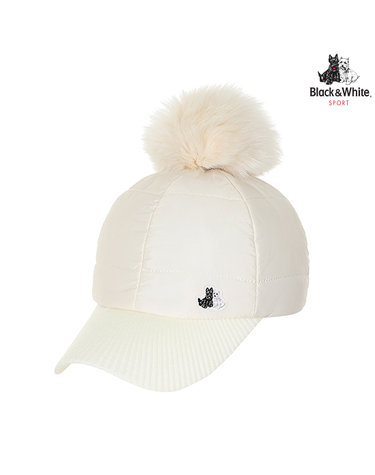 [블랙앤화이트] 여성 패딩 볼캡 8412LDAP_WHITE