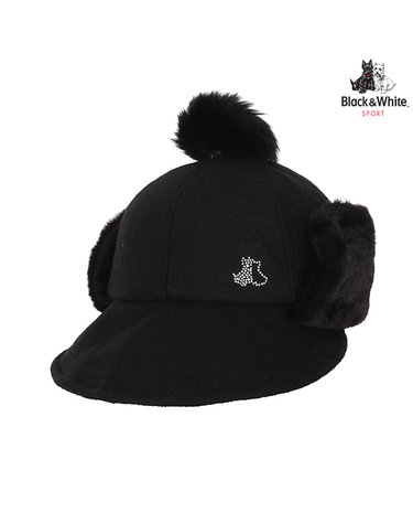 [블랙앤화이트] 여성 보아털 귀도리 볼캡 8442LXAV_BLACK