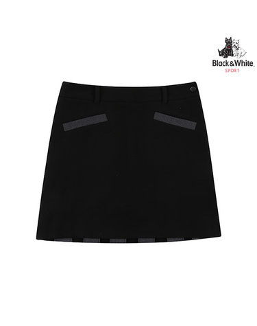 [블랙앤화이트] 여성 가을 솔리드 TR 플리츠 큐롯 4401LBSA_BLACK