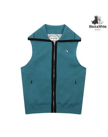 [블랙앤화이트] 여성 세일러카라 방풍안감 니트베스트 2013LXVC_BLUE GREEN
