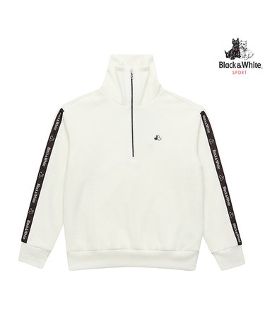 [블랙앤화이트] 여성 부클 반집업 티셔츠 9113LXSP_WHITE