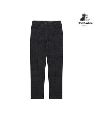 [블랙앤화이트] 여성 체크패턴 기본 10부 바지 5033LXWR_DARK GREY