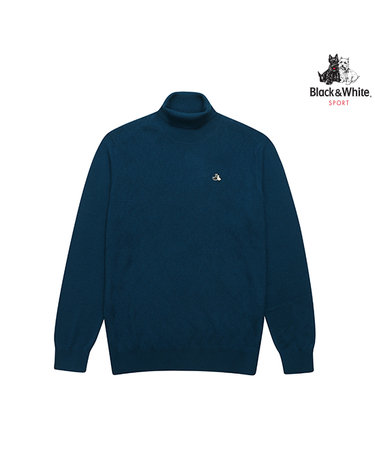 [블랙앤화이트] 앞판 조직 터틀넥 풀오버 2603GXKW_BLUE GREEN