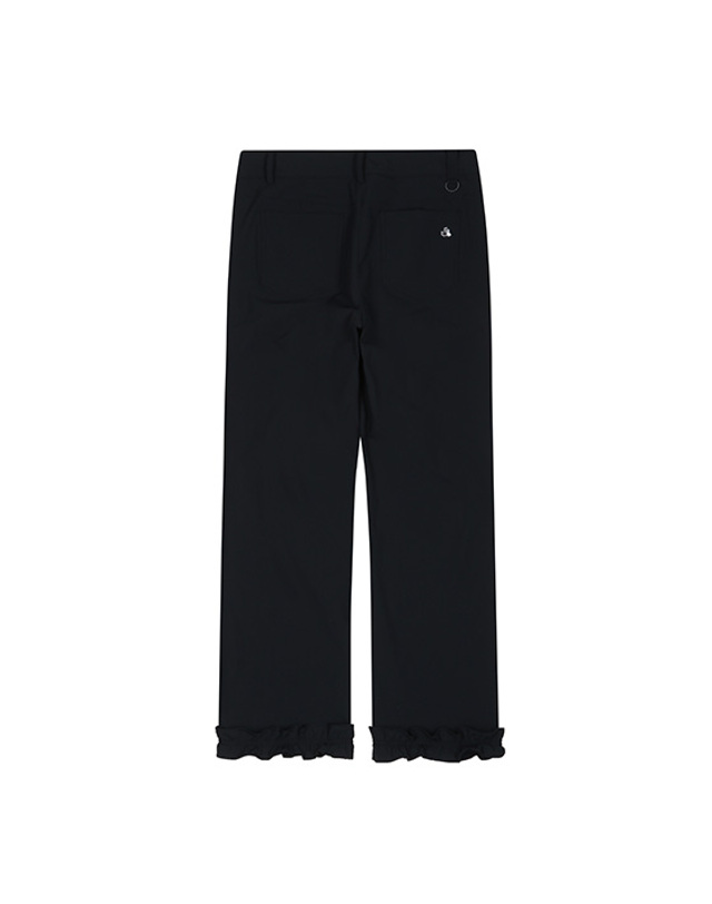 블랙앤화이트 [블랙앤화이트] 여성 8부 셔링 장식 팬츠 5165LZWN_BLACK 착용컷