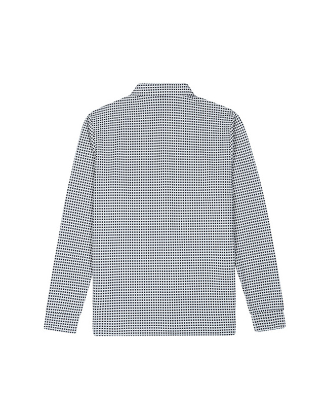 블랙앤화이트 [블랙앤화이트] 남성 긴팔 셔츠형 티셔츠 9365GZSP_GREY 착용컷