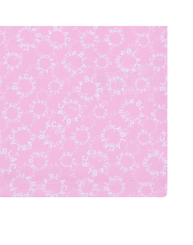 블랙앤화이트 [블랙앤화이트] 여성 프린트 하이넥 냉감 반팔 티셔츠 9515LZSS_PINK 착용컷
