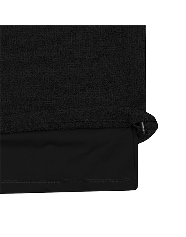 블랙앤화이트 [블랙앤화이트] 여성 우븐 레이어드 긴팔 티셔츠 9405LZSP_BLACK 착용컷