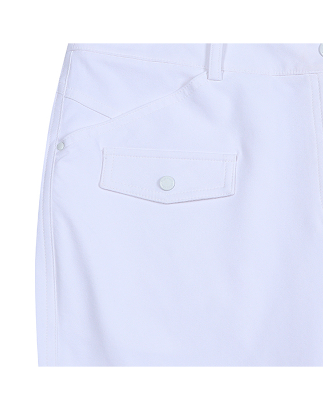 블랙앤화이트 [블랙앤화이트] 여성 후다 장식 일자 팬츠 5055LZWN_WHITE 착용컷