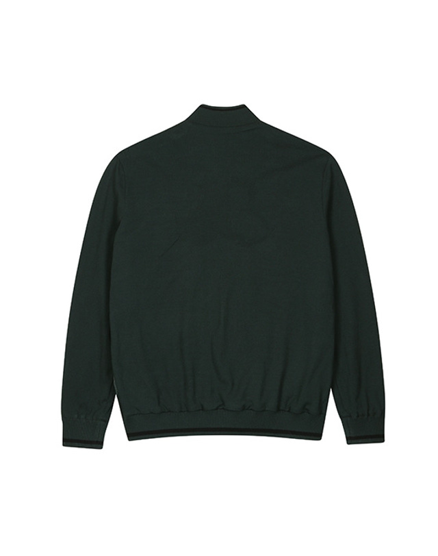 블랙앤화이트 [블랙앤화이트] 남성 우븐 믹스 스타디움 점퍼 1114GXWP_BLUE GREEN 착용컷