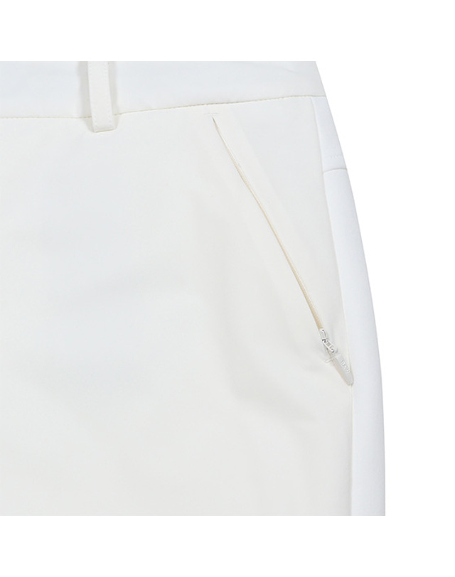 블랙앤화이트 [블랙앤화이트] 여성 패딩 기모 트리코트 반전 부츠컷 팬츠 5134LXWP_WHITE 착용컷