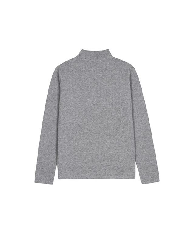 블랙앤화이트 [블랙앤화이트] 여성 로고포인트 하이넥 티셔츠 9204LXSR_GREY 착용컷