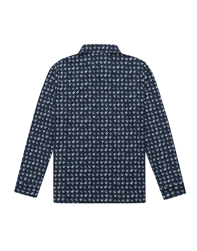 블랙앤화이트 [블랙앤화이트] 남성 로고플레이 프린트 티셔츠 9352GXPP_NAVY 착용컷