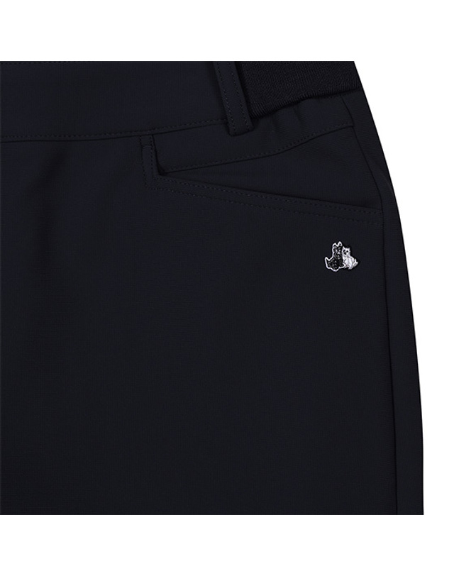 블랙앤화이트 [블랙앤화이트] 여성 본딩 부츠컷 팬츠 5065LBWP_NAVY 착용컷