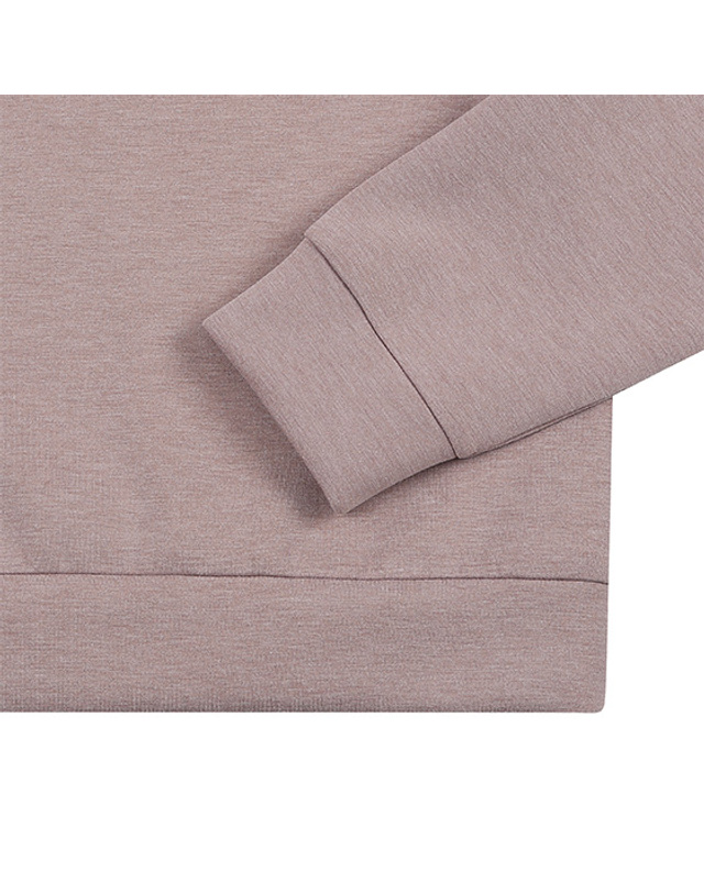 블랙앤화이트 [블랙앤화이트] 여성 쿠션지 카라 배색 반집업 티셔츠 9105LBSP_BEIGE 착용컷