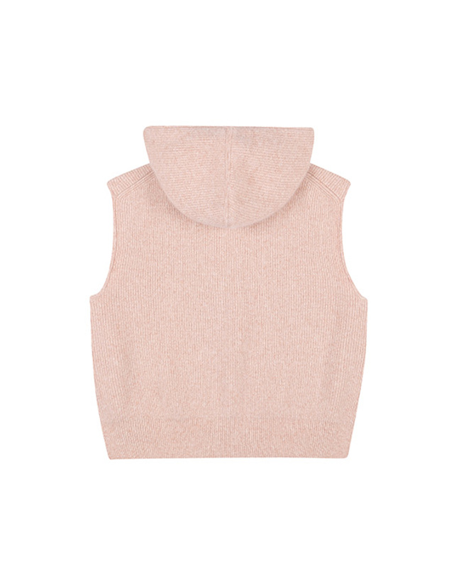 블랙앤화이트 [블랙앤화이트] 여성 기모 워싱 후드 베스트 2015LBVN_PINK 착용컷
