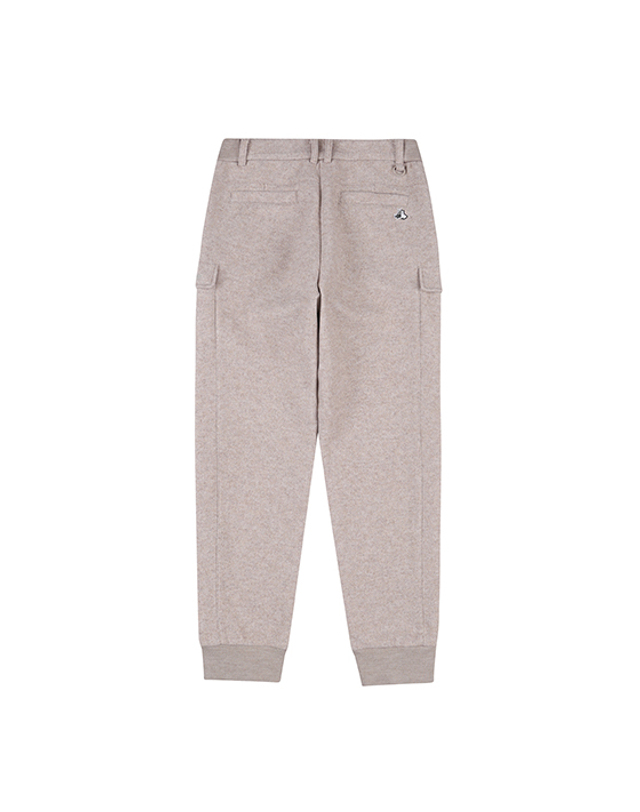 블랙앤화이트 [블랙앤화이트] 여성 울터치 멜란지 조거팬츠 5095LBWP_BEIGE 착용컷