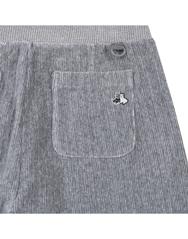 블랙앤화이트 [블랙앤화이트] 여성 코듀로이 와이드 셋업 팬츠 5335LBST_GREY 착용컷