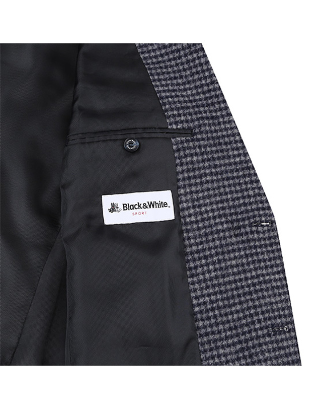 블랙앤화이트 [블랙앤화이트] 남성 하운드투스 울혼방 자켓 0415GBMW_NAVY 착용컷