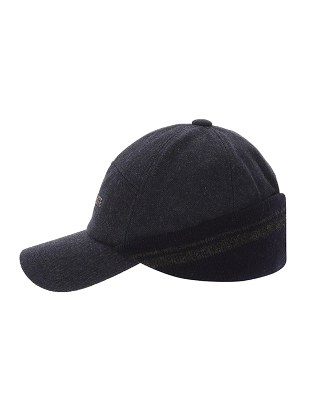 블랙앤화이트 [블랙앤화이트] 남성 니트 귀달이 모직 캡 8425GBAC_NAVY 착용컷
