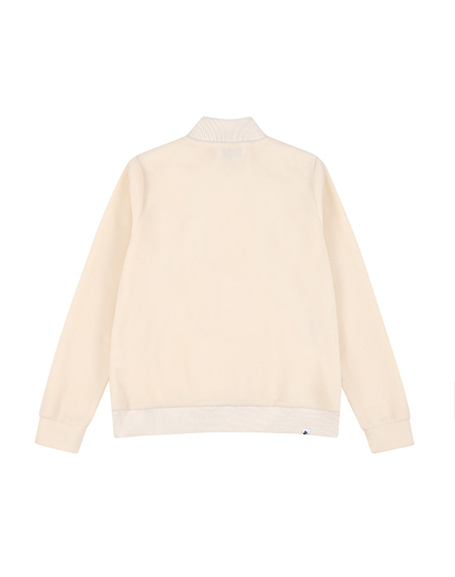 블랙앤화이트 [블랙앤화이트] 여성 패딩 믹스 반집업 티셔츠 9115LBSP_IVORY 착용컷