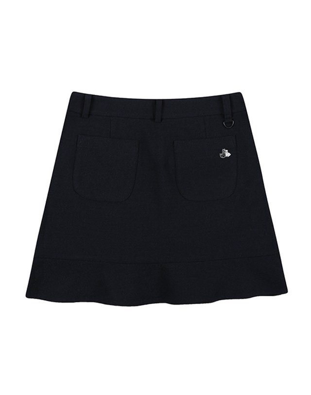 블랙앤화이트 [블랙앤화이트] 여성 가을 트윌조직 TR 플레어 큐롯 4421LBSC_NAVY 착용컷