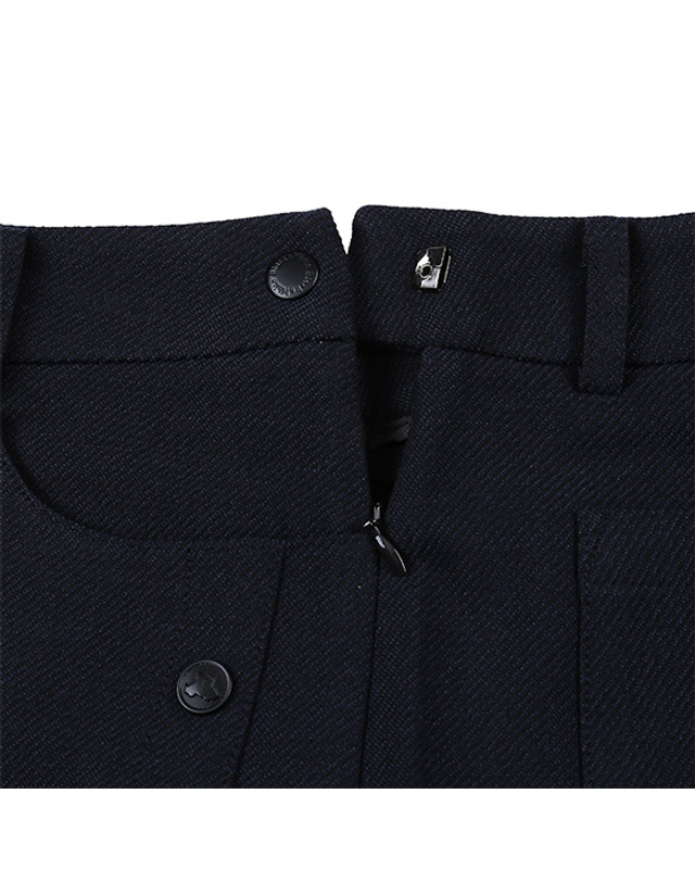 블랙앤화이트 [블랙앤화이트] 여성 가을 트윌조직 TR 플레어 큐롯 4421LBSC_NAVY 착용컷