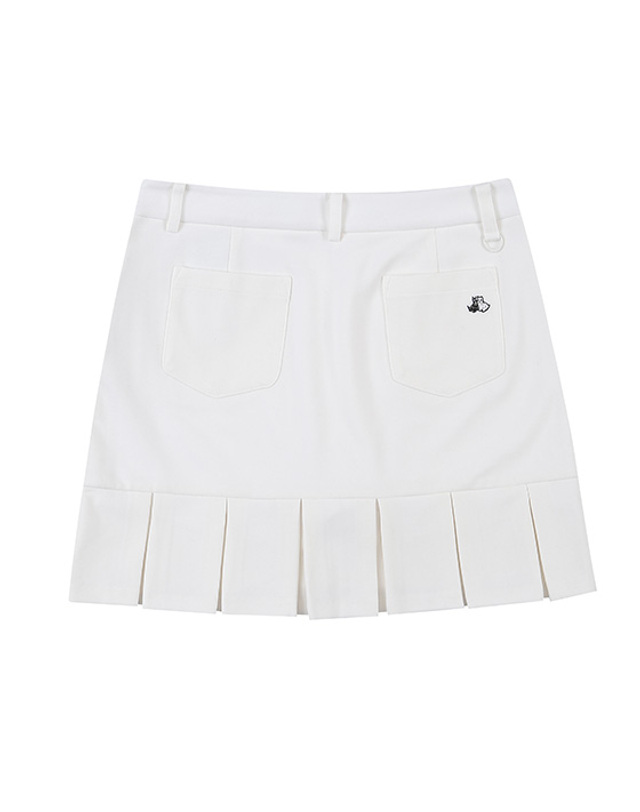 블랙앤화이트 [블랙앤화이트] 여성 가을 솔리드 TR 플리츠 큐롯 4401LBSA_WHITE 착용컷