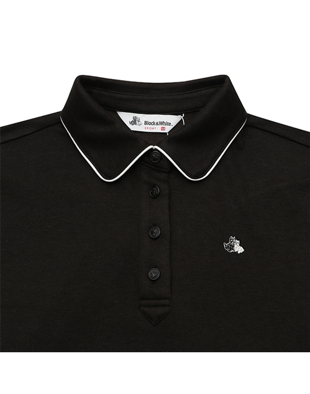 블랙앤화이트 [블랙앤화이트] 여성 블루종 세미오버핏 티셔츠 9313LXSA_BLACK 착용컷