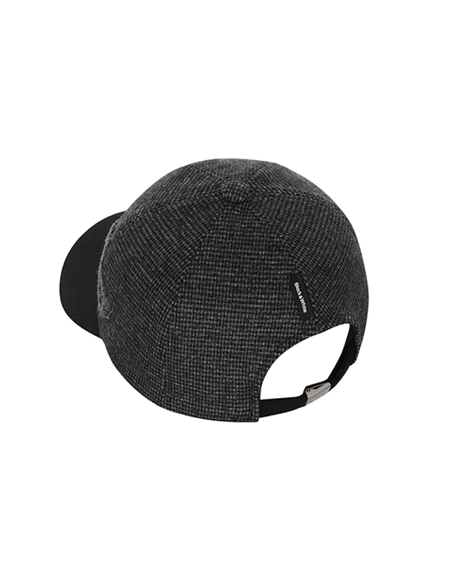 블랙앤화이트 [블랙앤화이트] 남성 모직 캡모자 8413GXAC_BLACK 착용컷