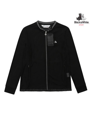 [블랙앤화이트] 여성 풀오픈 라운드넥 매쉬 점퍼 6222LAKD_BLACK