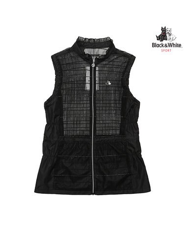 [블랙앤화이트] 여성 여름 주름 메쉬 베스트 1052LAGL_BLACK